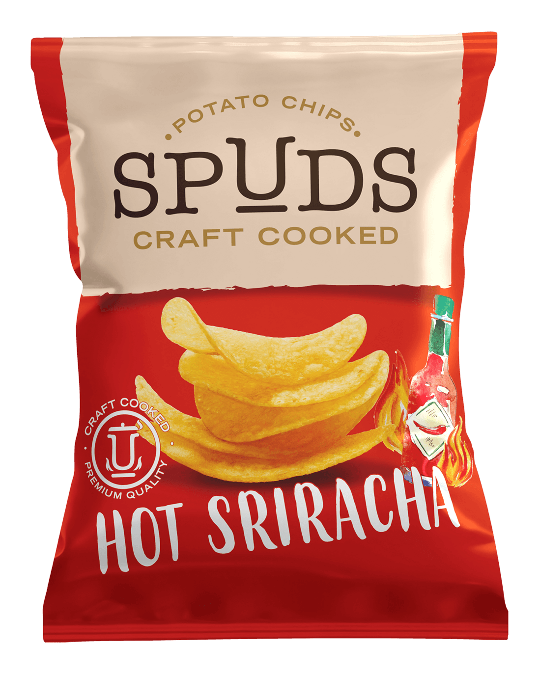 Spuds hot sriracha potato chips