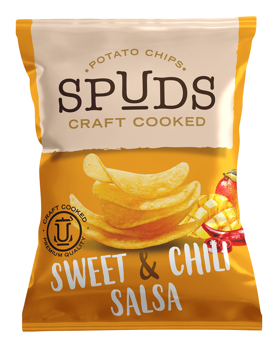 Spuds sweet and chili salsa potato chips